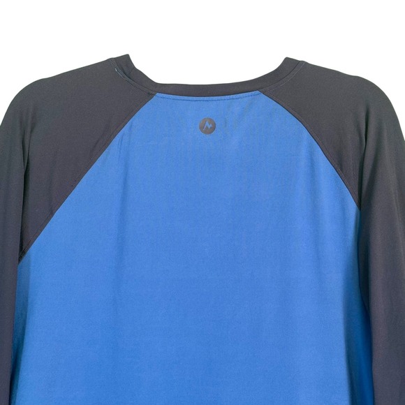 Marmot Mens Long Sleeve Raglan Shirt Blue Dark Gray XXLT TG Outdoor Hiking - Picture 10 of 11